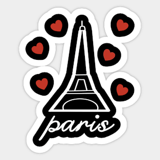 Eiffel Tower Paris with heart love summer travel vintage Sticker